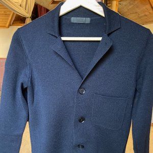 Uniqlo black wool cardigan with collar